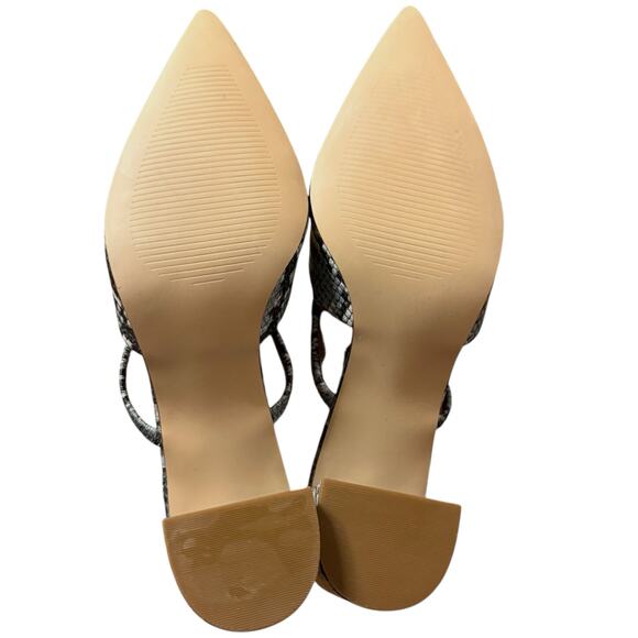 Steve Madden Presley Heel Shoes Womens Gray Snake Pointed Toe Mule 9M - Picture 7 of 8